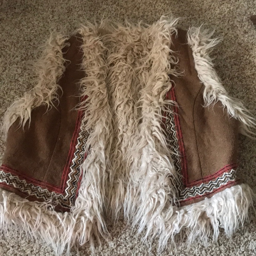 Free People faux fur and wool vest